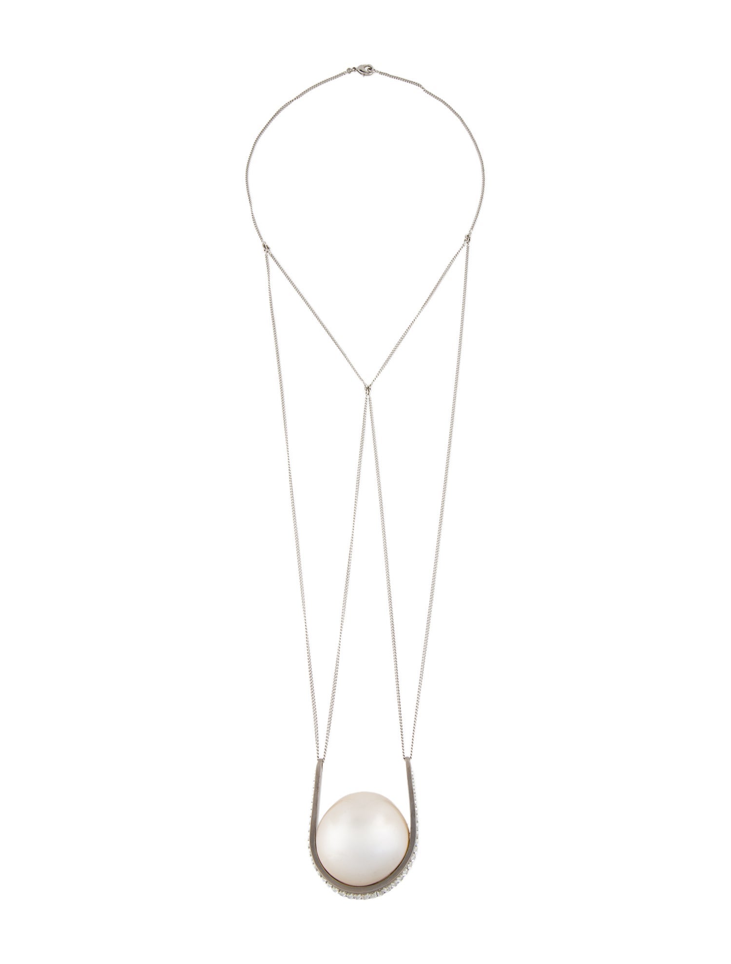 Mulberry Crystal & Faux Pearl Jewel Pendant Necklace