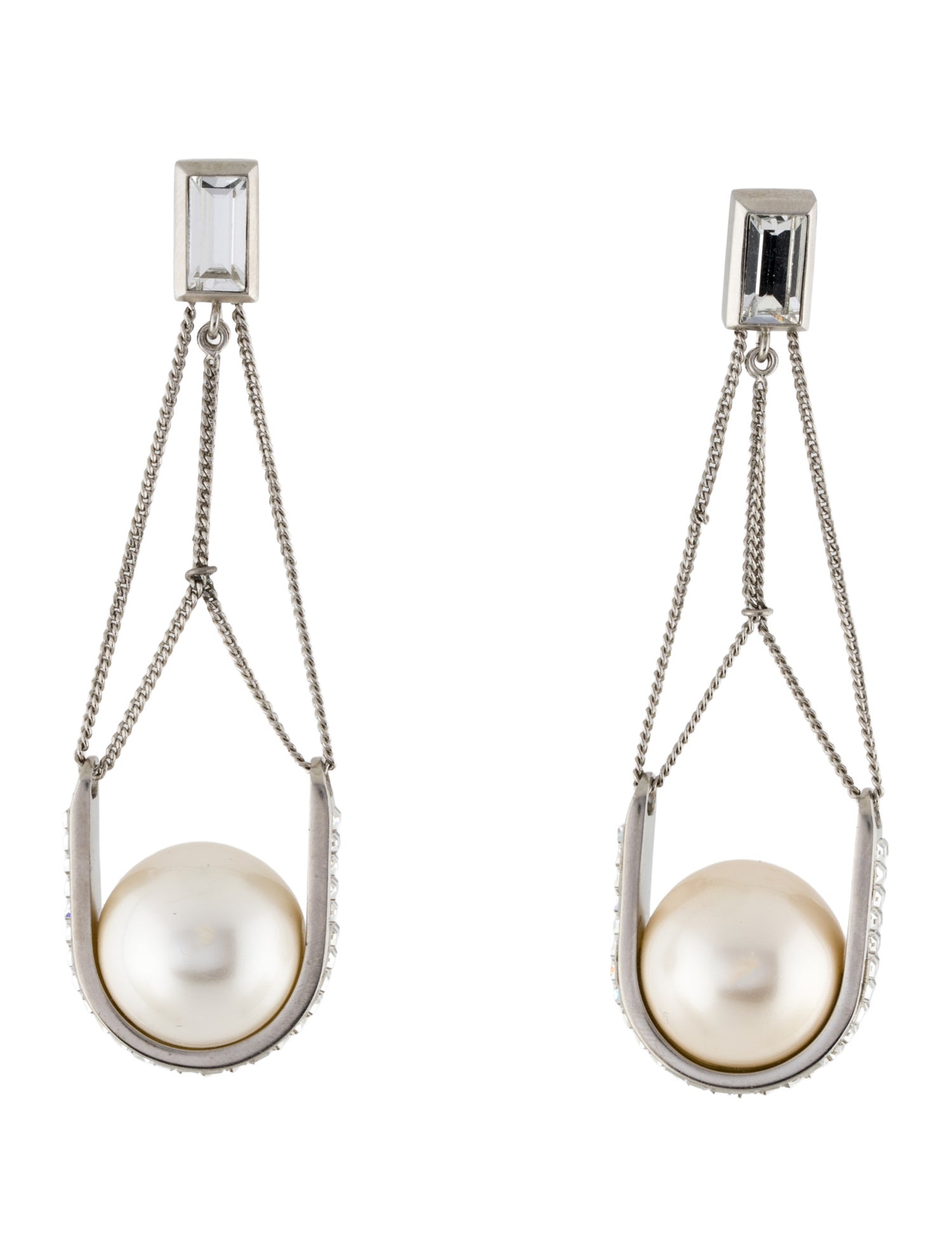 Mulberry Faux Pearl & Crystal Jewel Chandelier Earrings