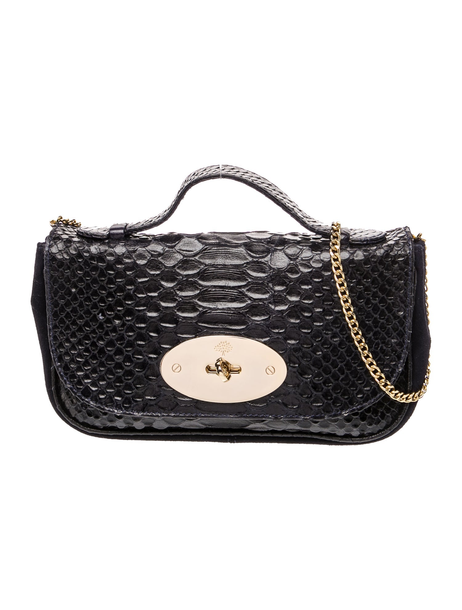 Mulberry Embossed Leather Shoulder Bag