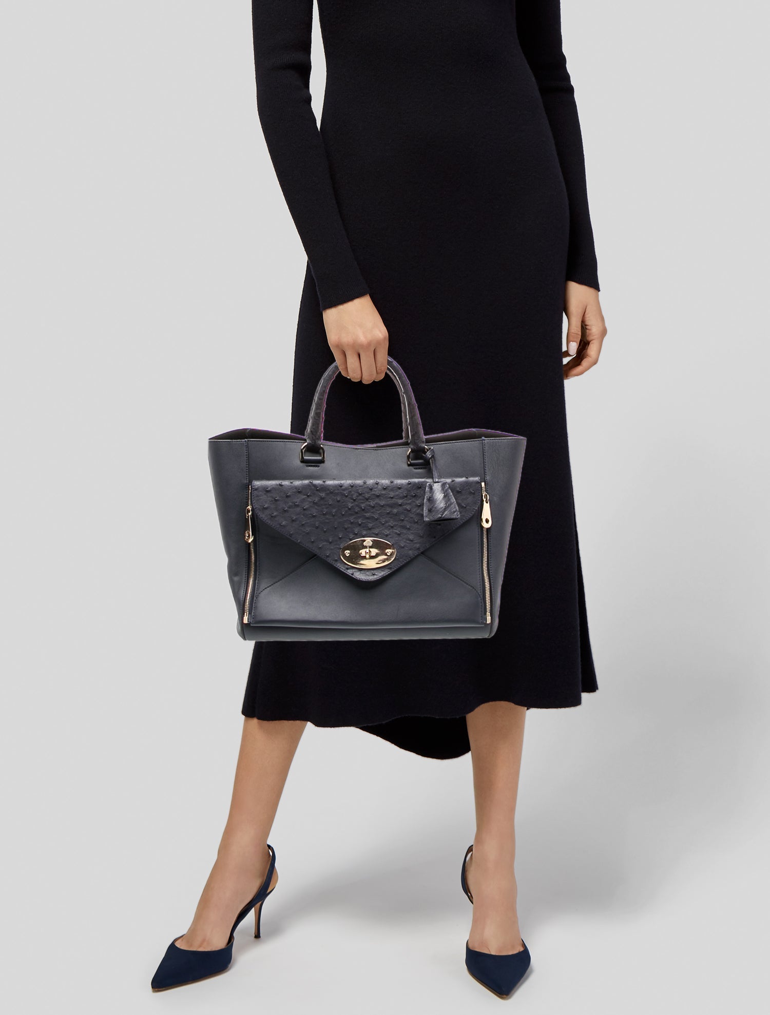Mulberry Leather Top Handle Bag