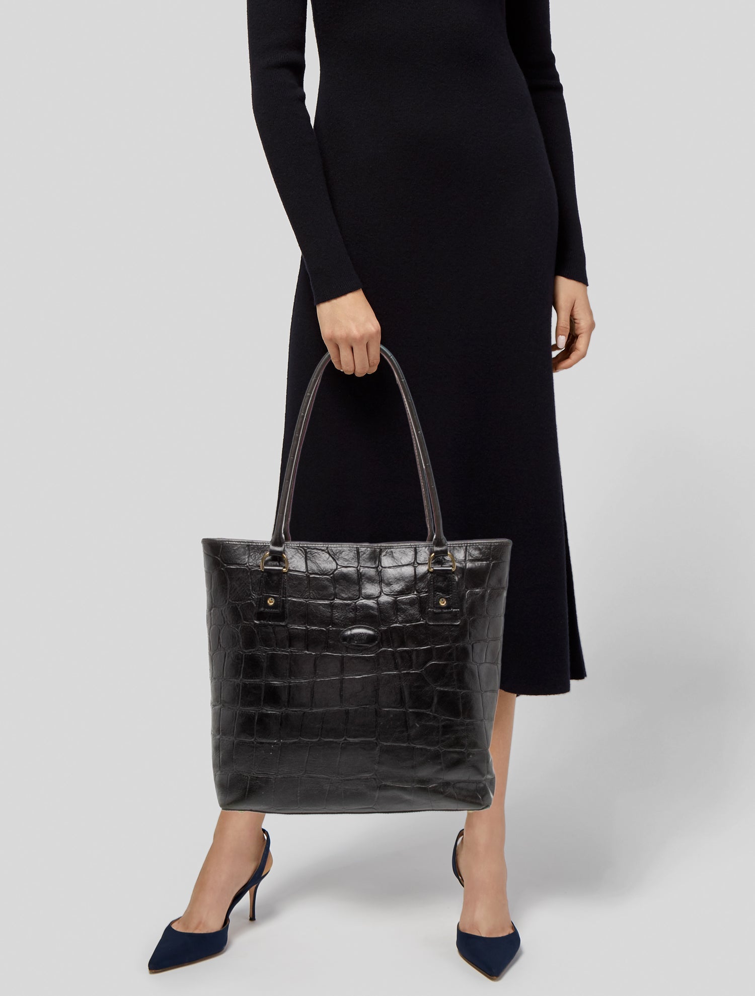 Mulberry Embossed Leather Tote