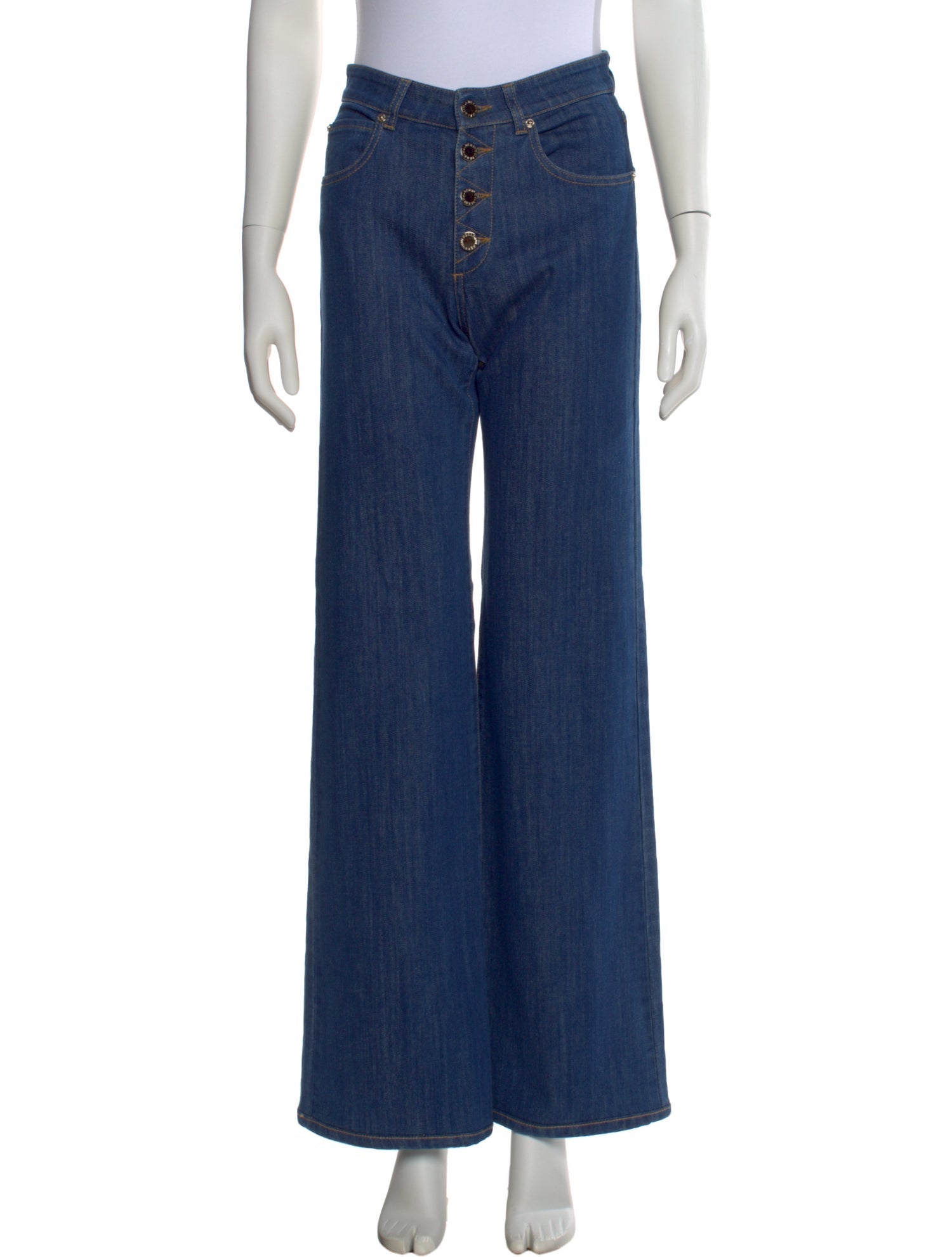 Mulberry High-Rise Wide Leg Jeans