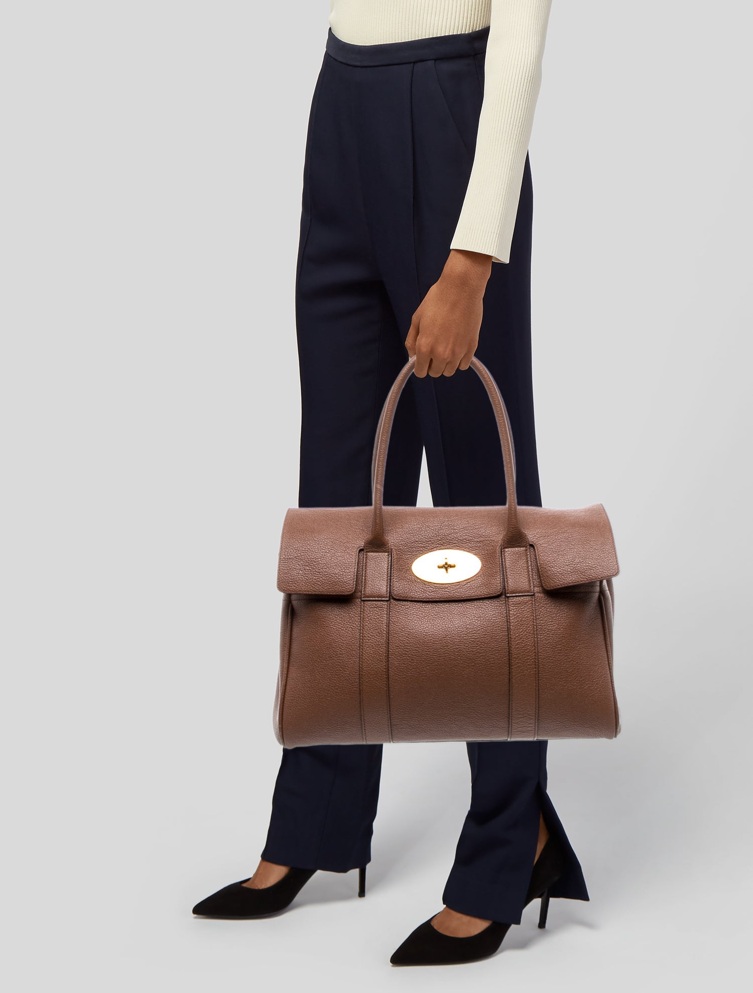 Mulberry Leather Handle Bag - Black Handle Bags, Handbags