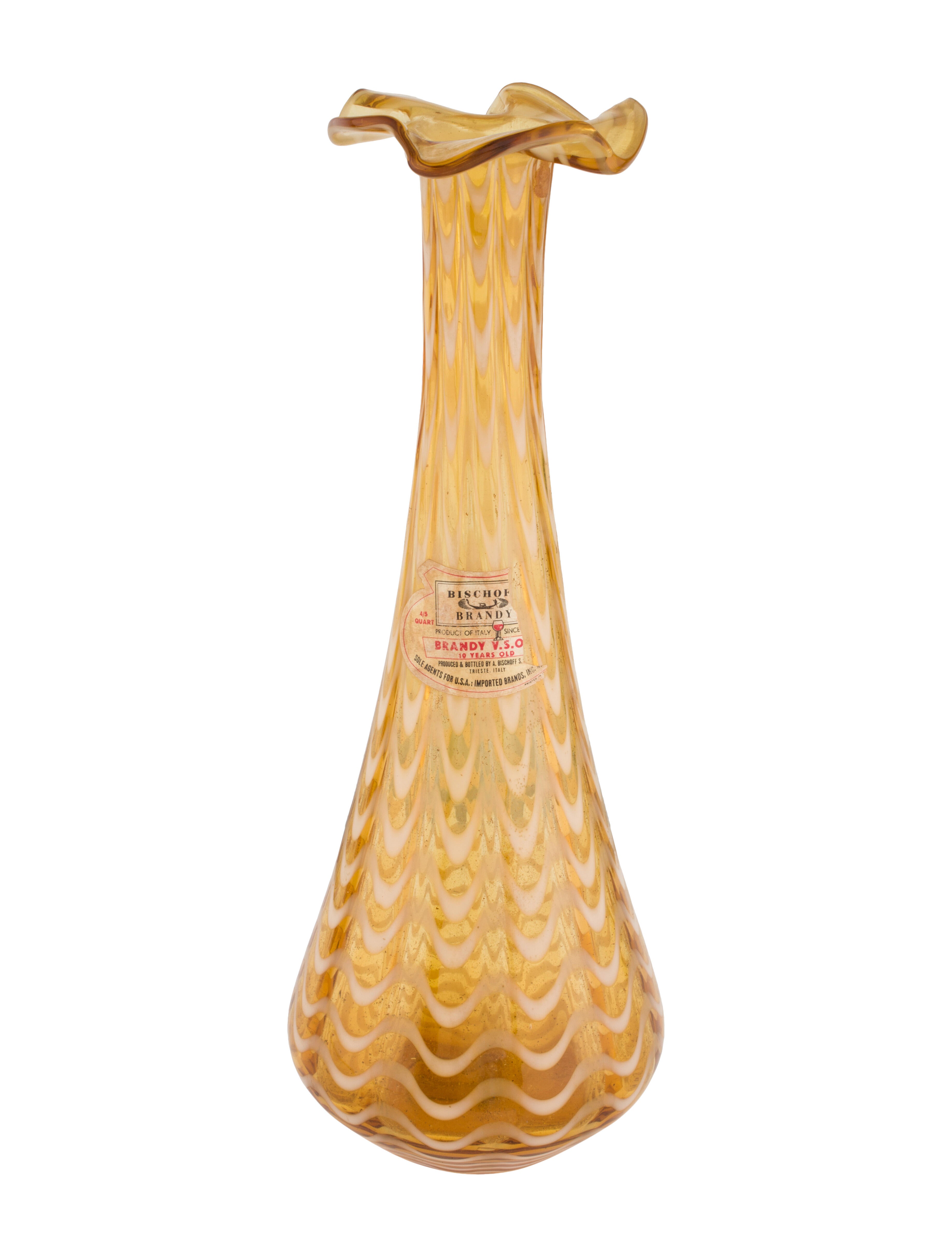 Murano Fluted Glass Vase Orange Decorative Accents, Decor & Accessories MUR20416 The RealReal