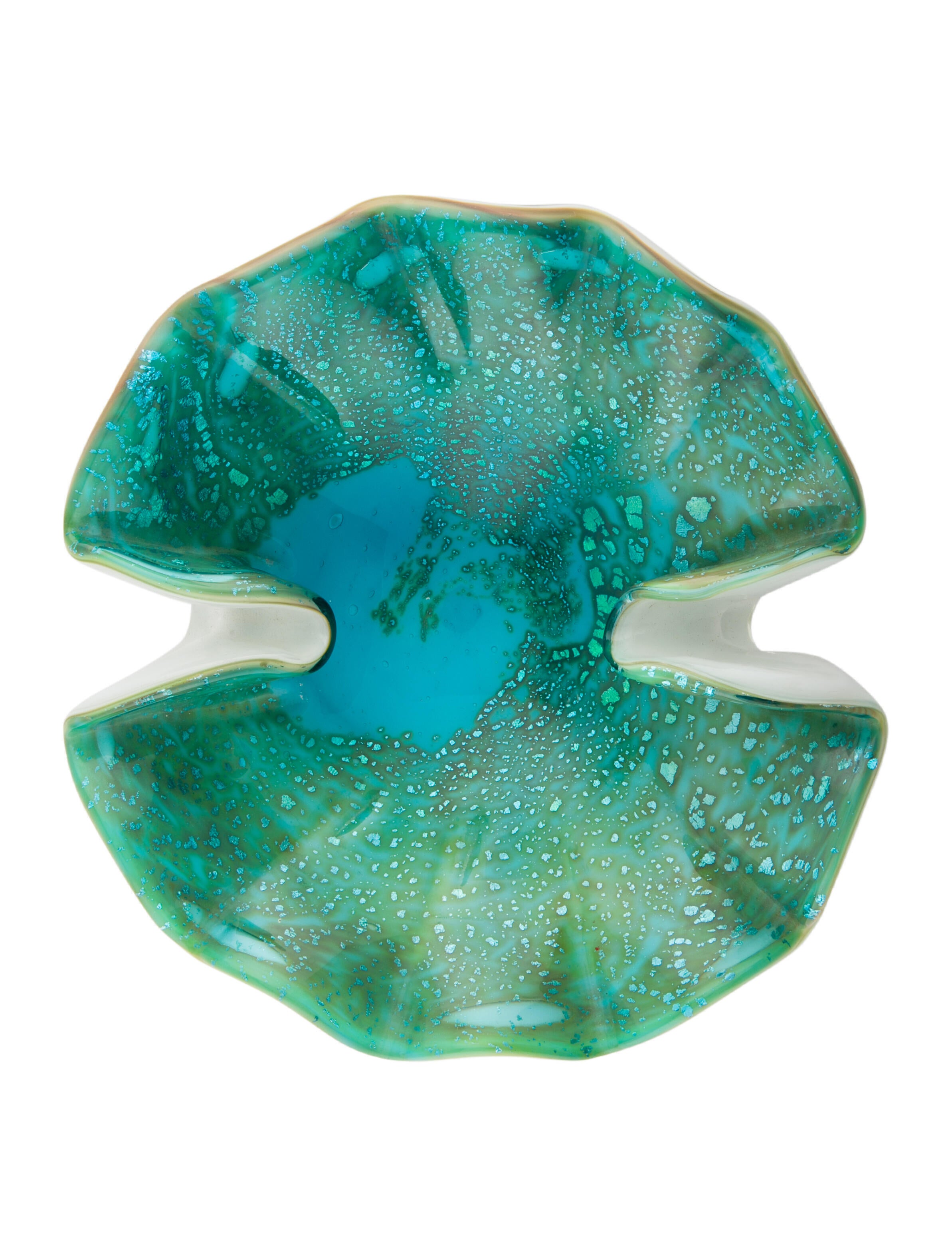 Murano Pair of Wave Murano Glass Delhi Table Lamps Orange, 2 pieces