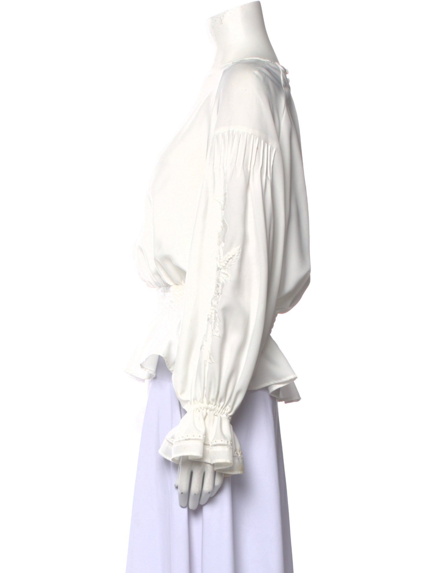 Muveil Bateau Neckline Long Sleeve Blouse