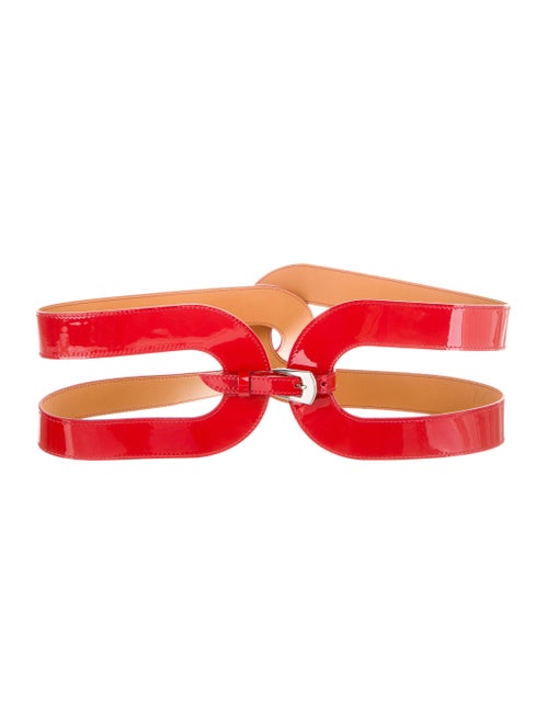Maison Vaincourt Patent Leather Cage Belt Red