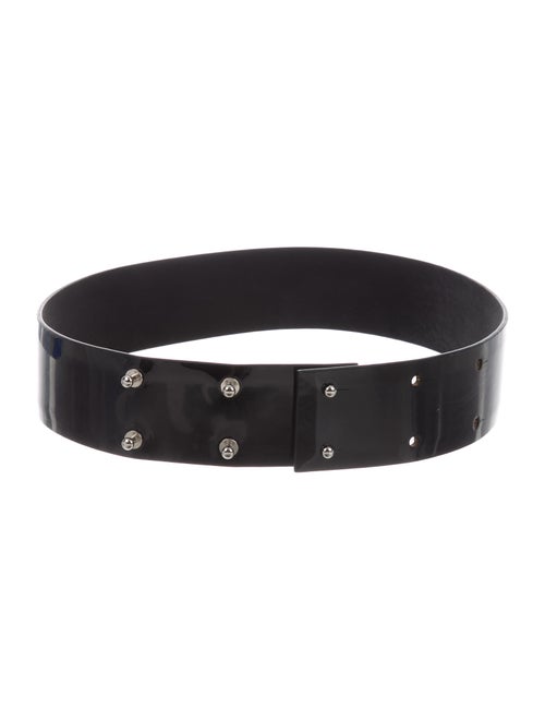 Maticevski Patent Leather Wide Waist Belt Black