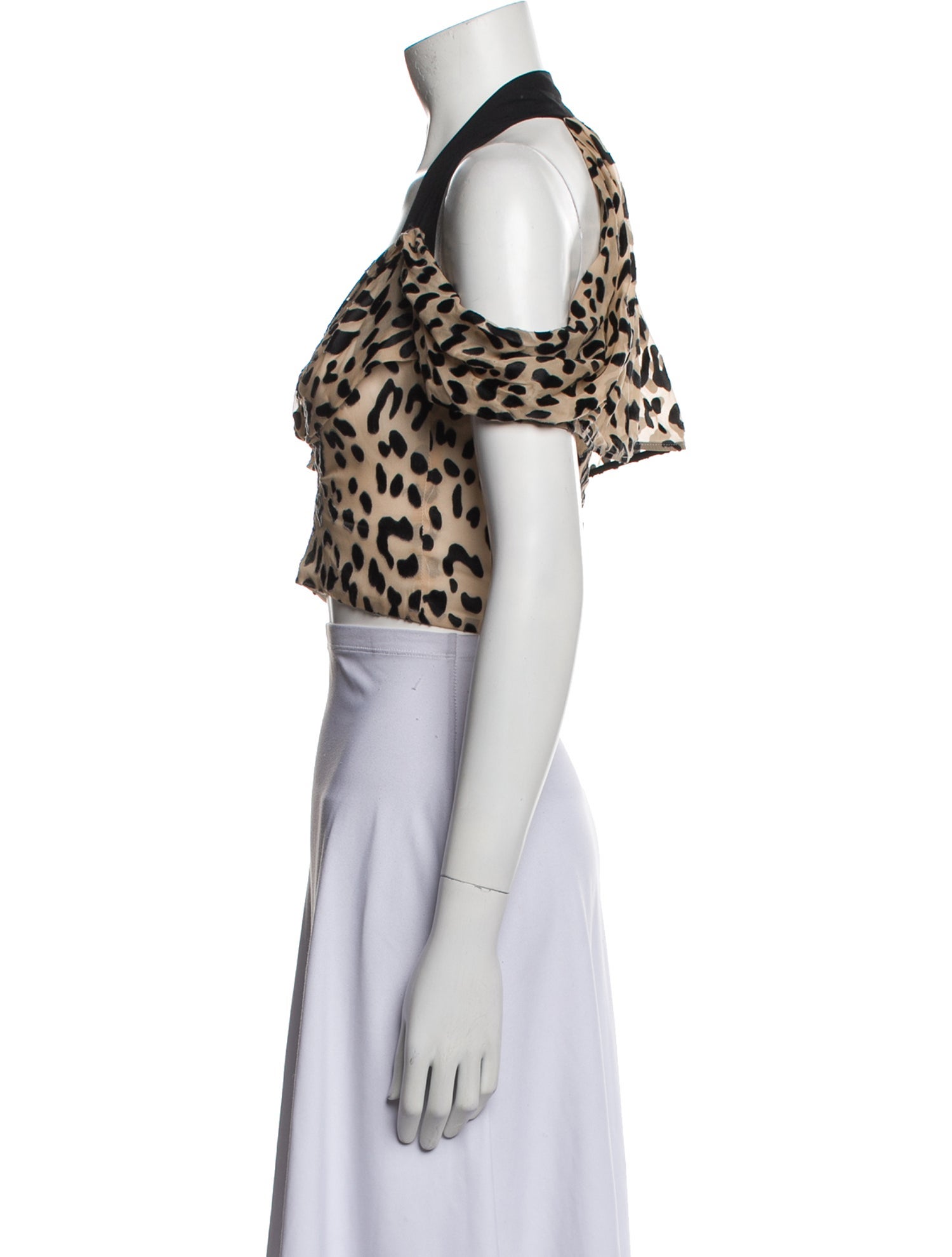 Maticevski Silk Animal Print Crop Top