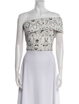 Maticevski Printed Strapless Crop Top