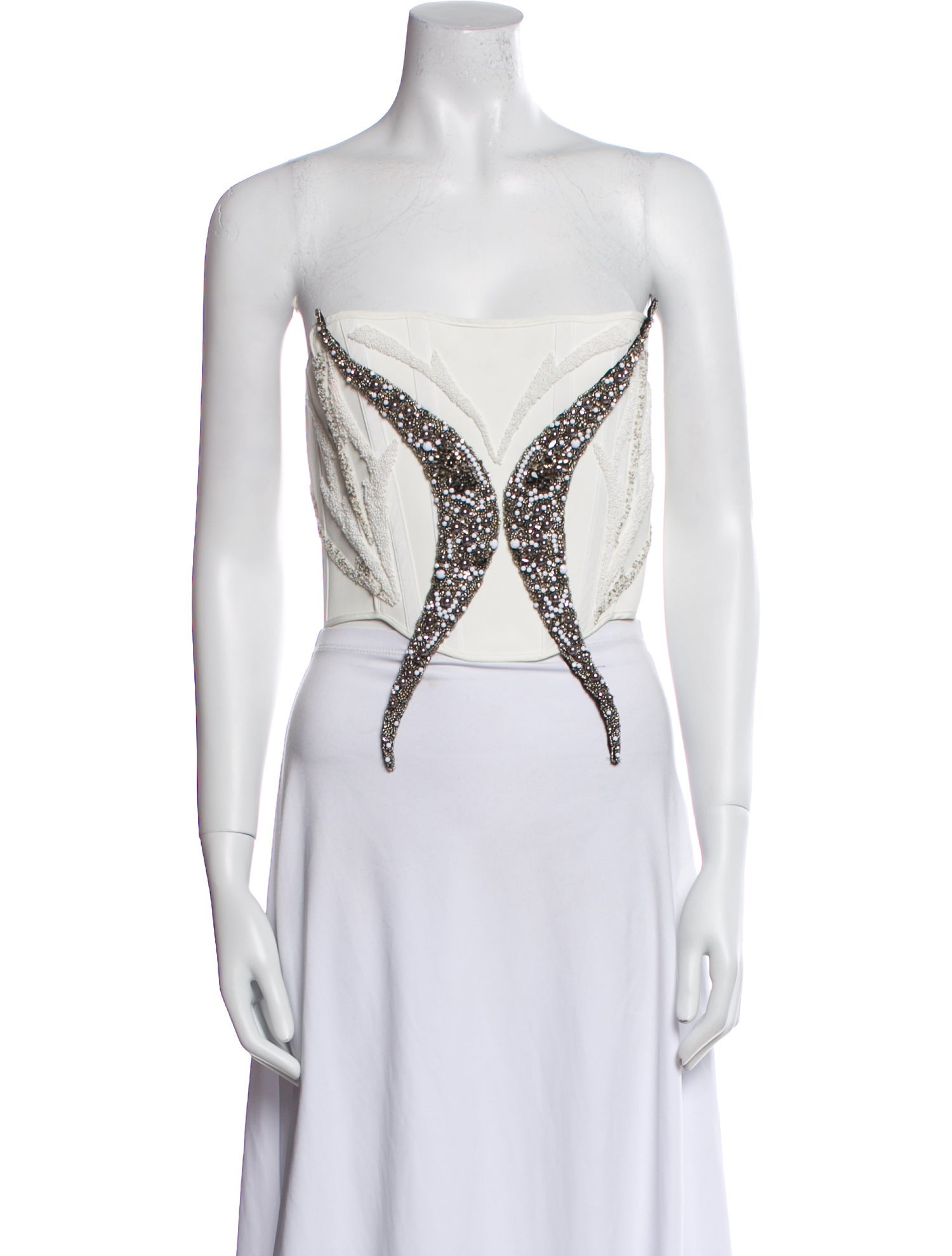 Maticevski Patterned Strapless Crop Top