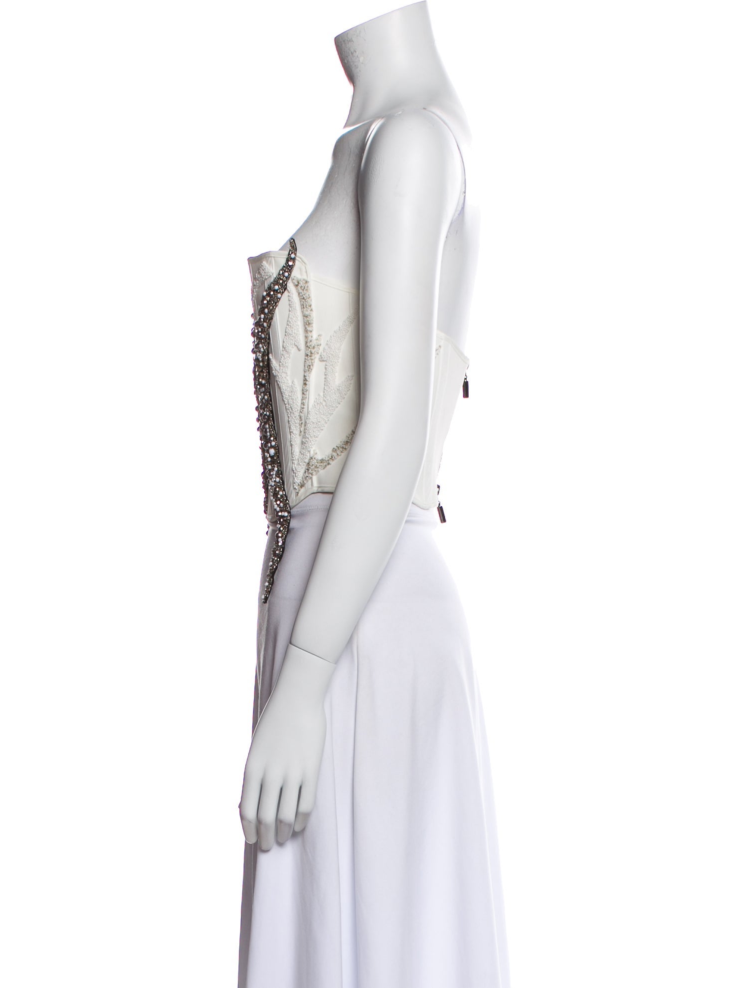 Maticevski Patterned Strapless Crop Top