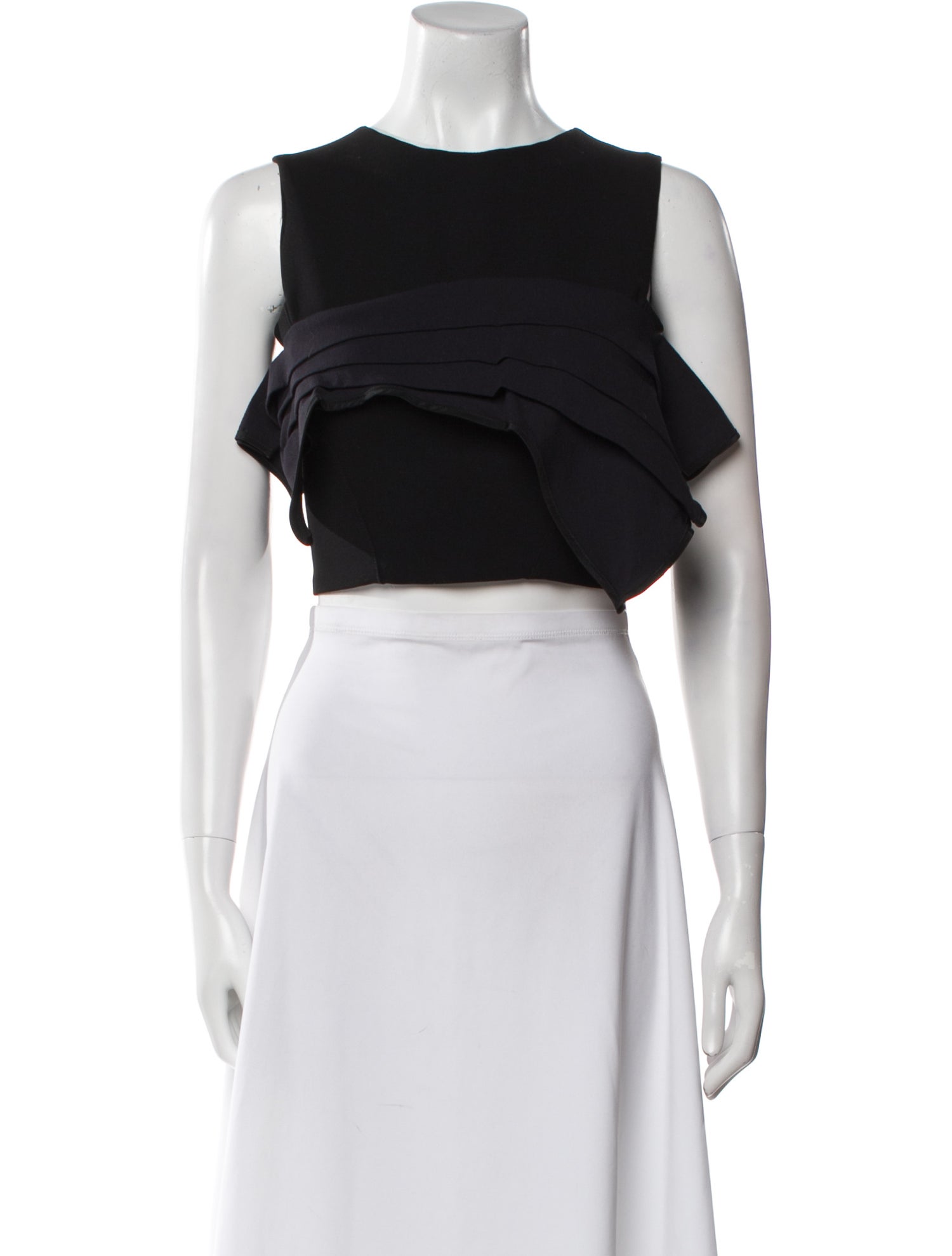 Maticevski Bateau Neckline Sleeveless Crop Top