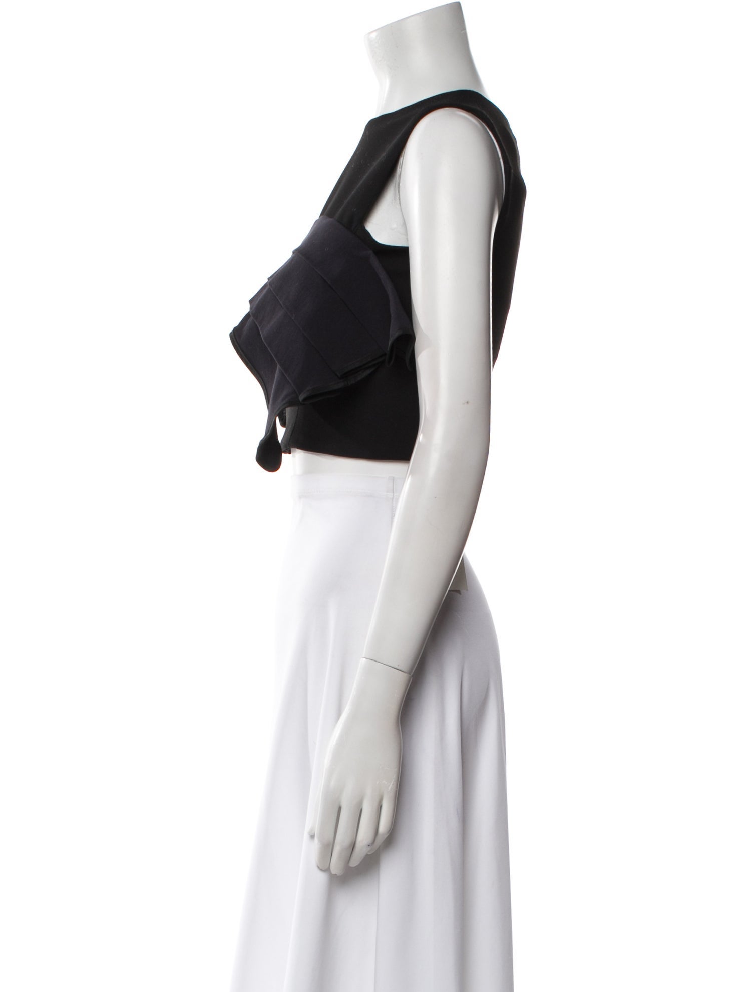 Maticevski Bateau Neckline Sleeveless Crop Top