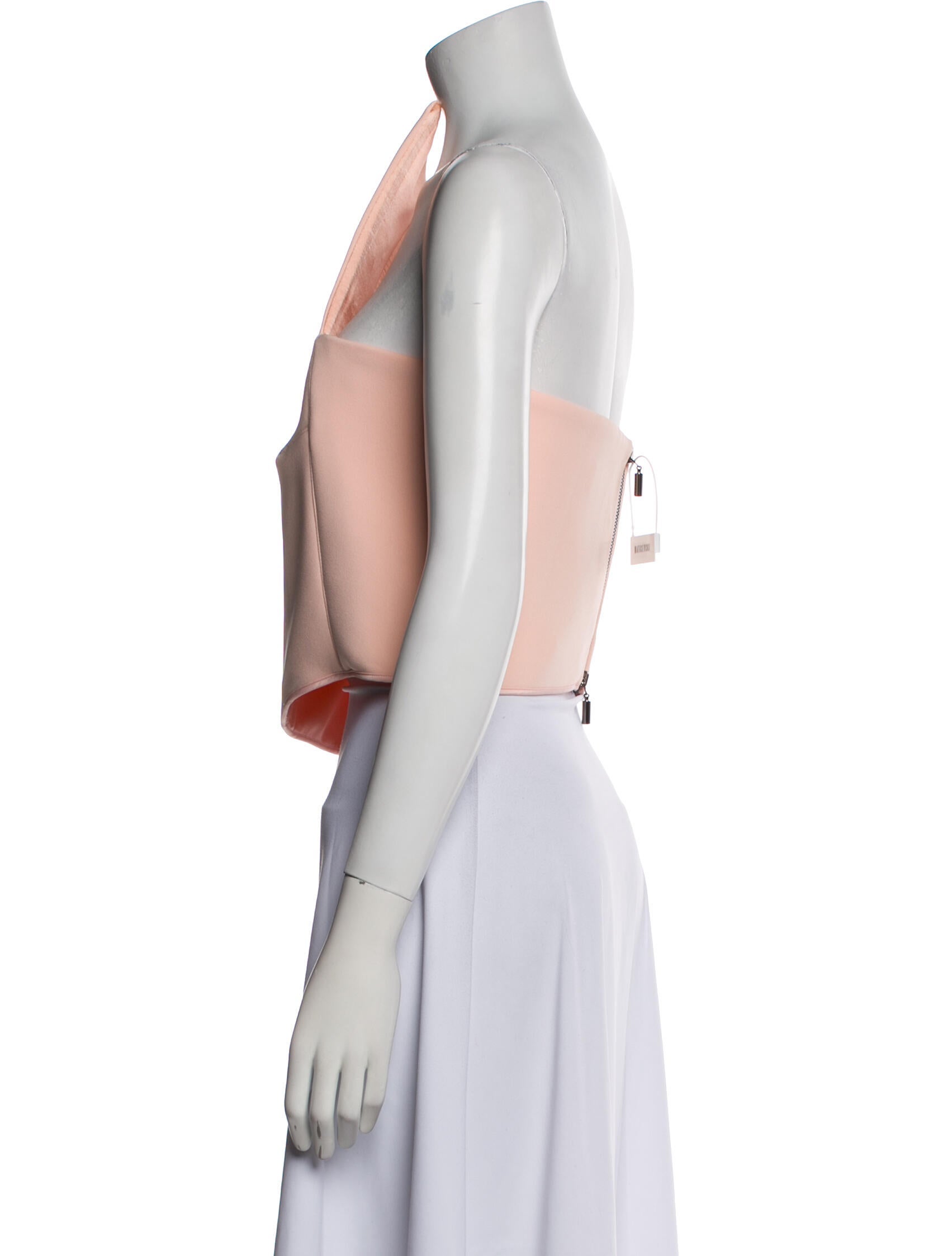 Maticevski One-Shoulder Sleeveless Crop Top