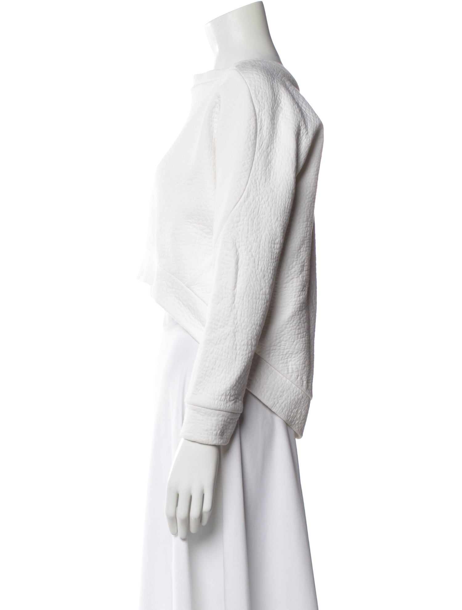 Maticevski Bateau Neckline Long Sleeve Crop Top