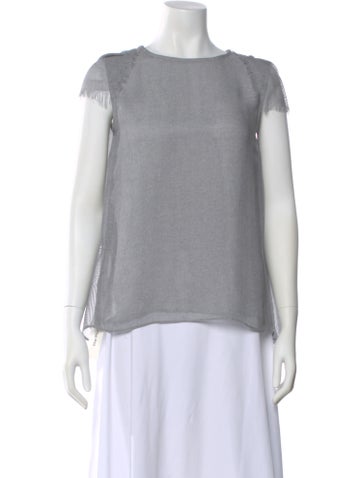 Pre-owned Maticevski Crew Neck Short Sleeve Top In Gray
