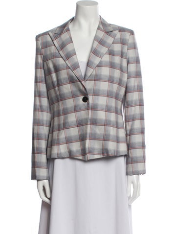 Michelle Waugh Jackets Plaid Print Blazer XS