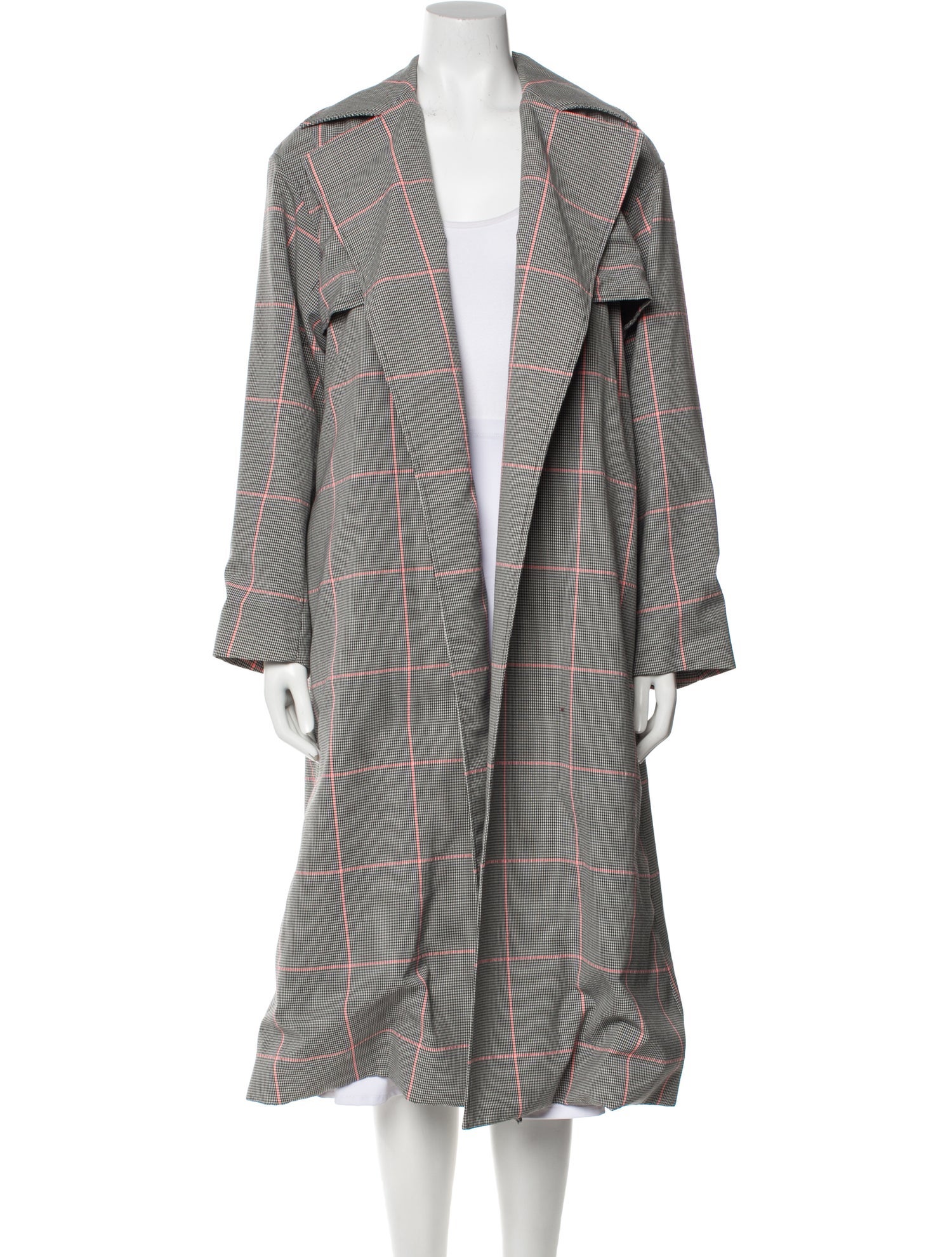 Michelle Waugh Virgin Wool Plaid Print Coat