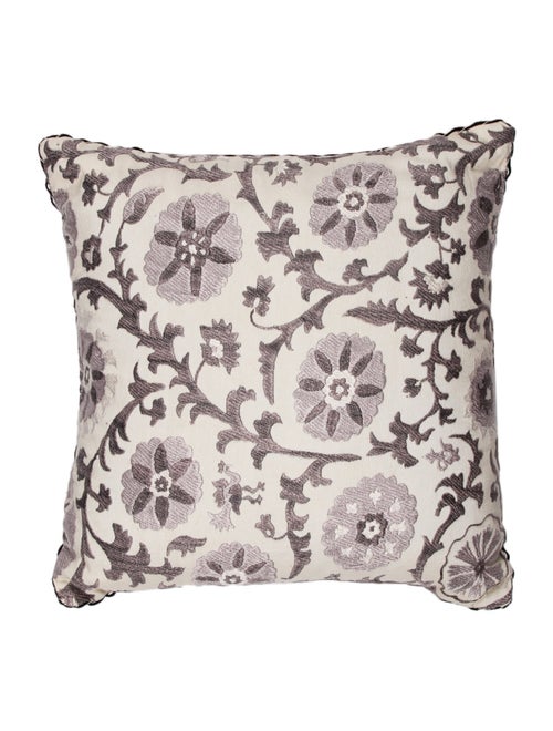 Madeline Weinrib Embroidered Linen Throw Pillow