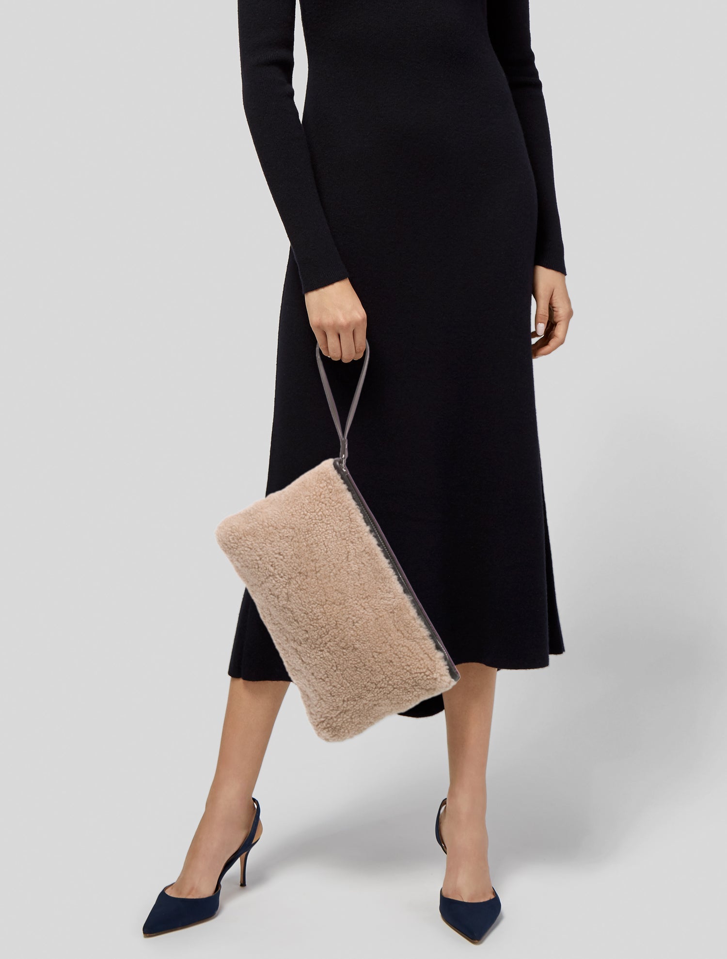 Maximilian Shearling Clutch w/ Tags