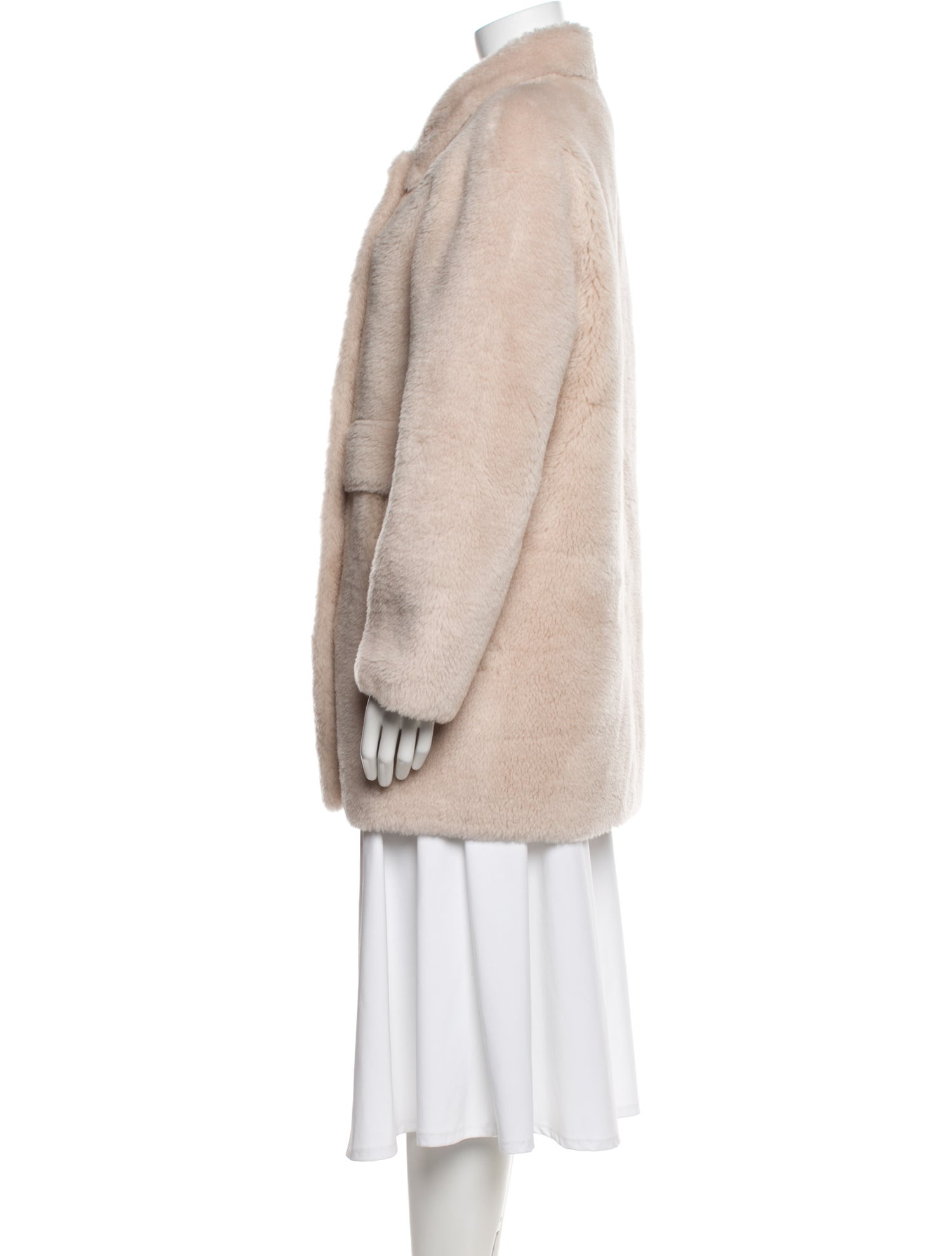 Maximilian Wool Faux Fur Coat