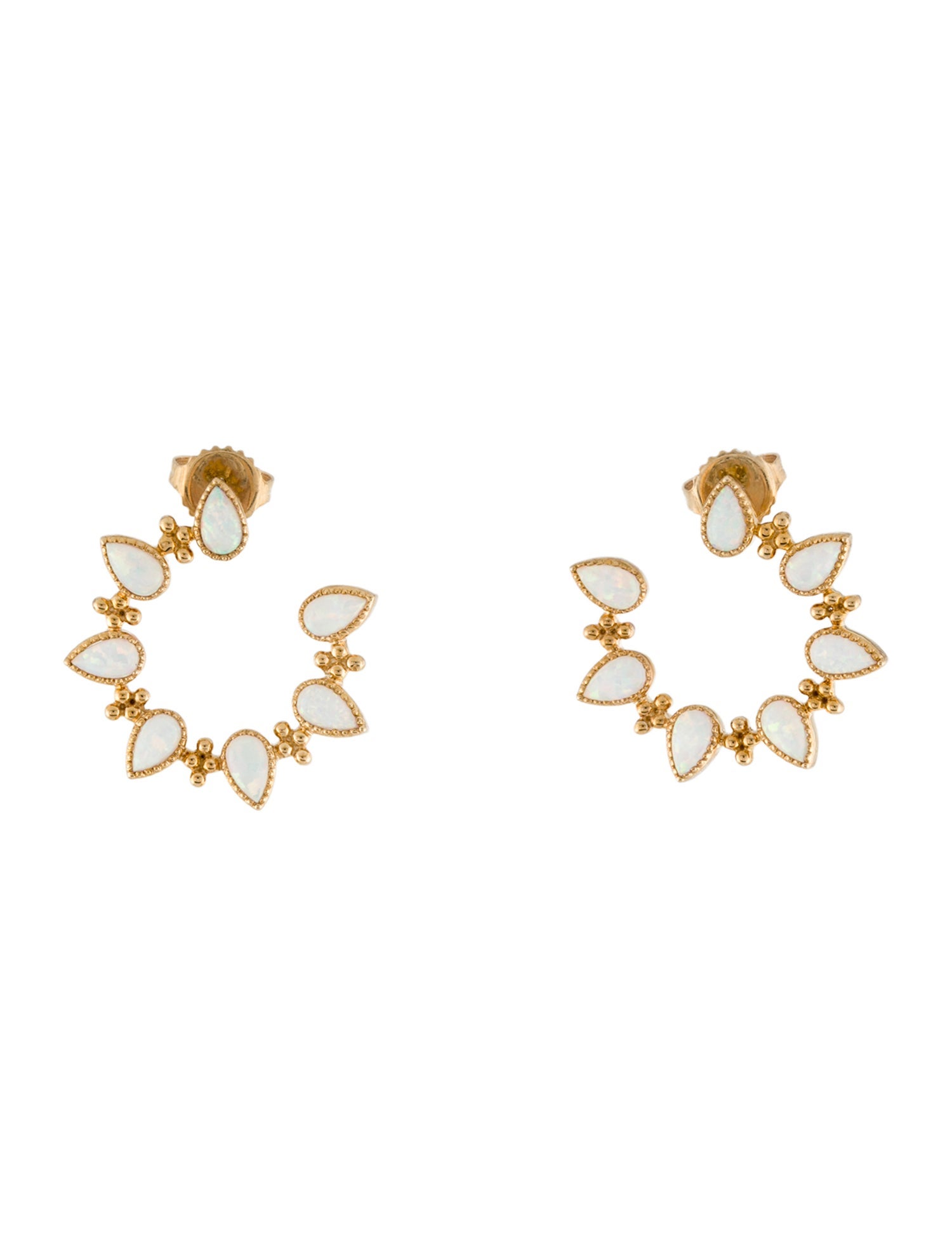 My Story 14K Synthetic Opal Circle Stud Earrings