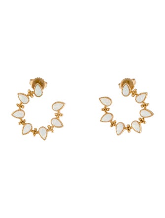 My Story 14K Synthetic Opal Circle Stud Earrings