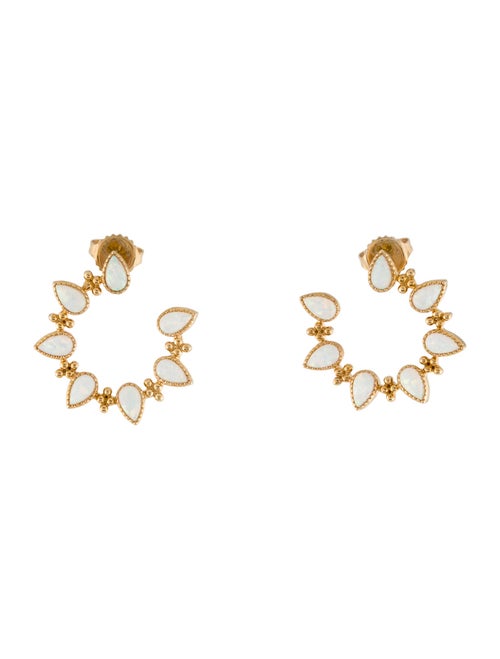 My Story 14K Synthetic Opal Circle Stud Earrings