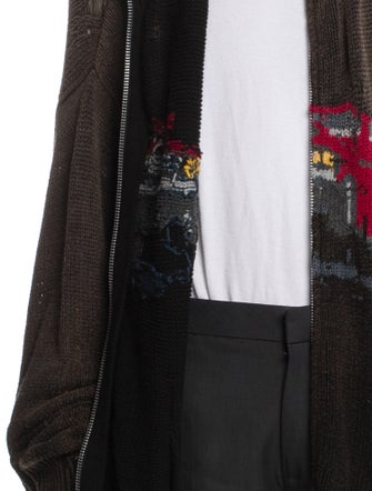 Miharayasuhiro Graphic Print V-Neck Cardigan
