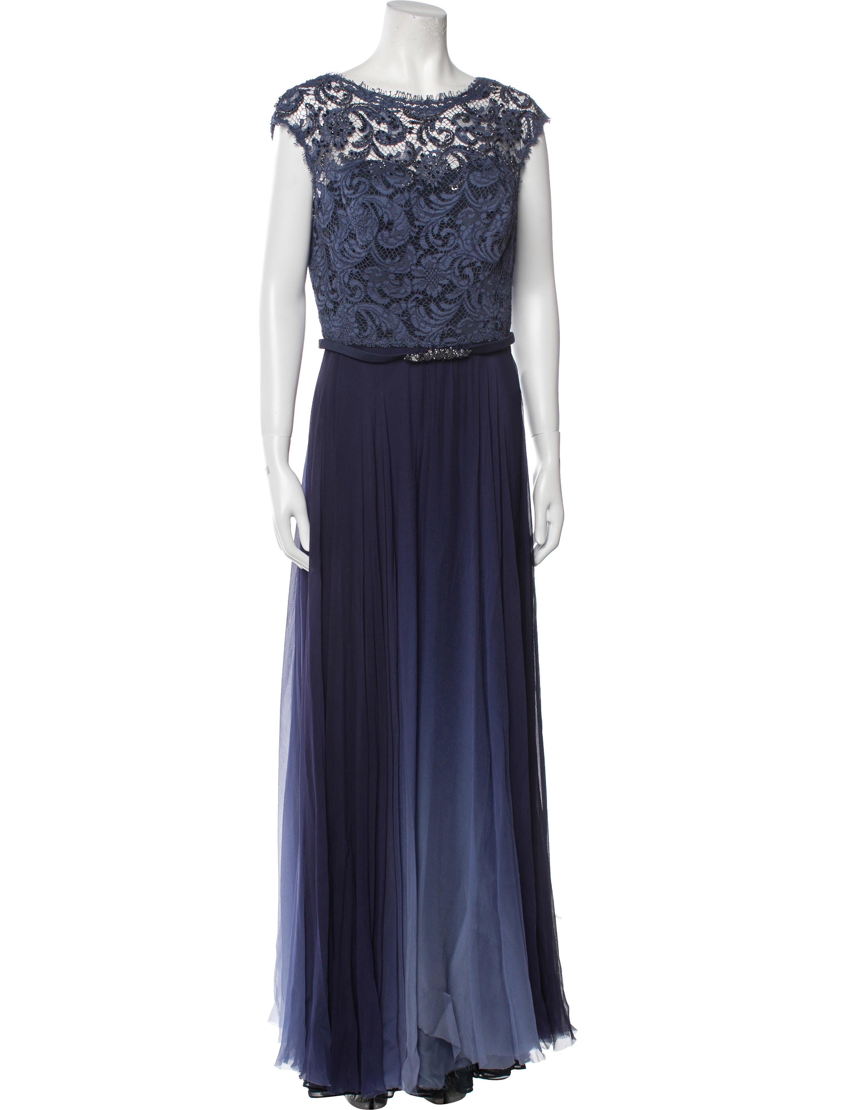 Mira Zwillinger Bateau Neckline Long Dress