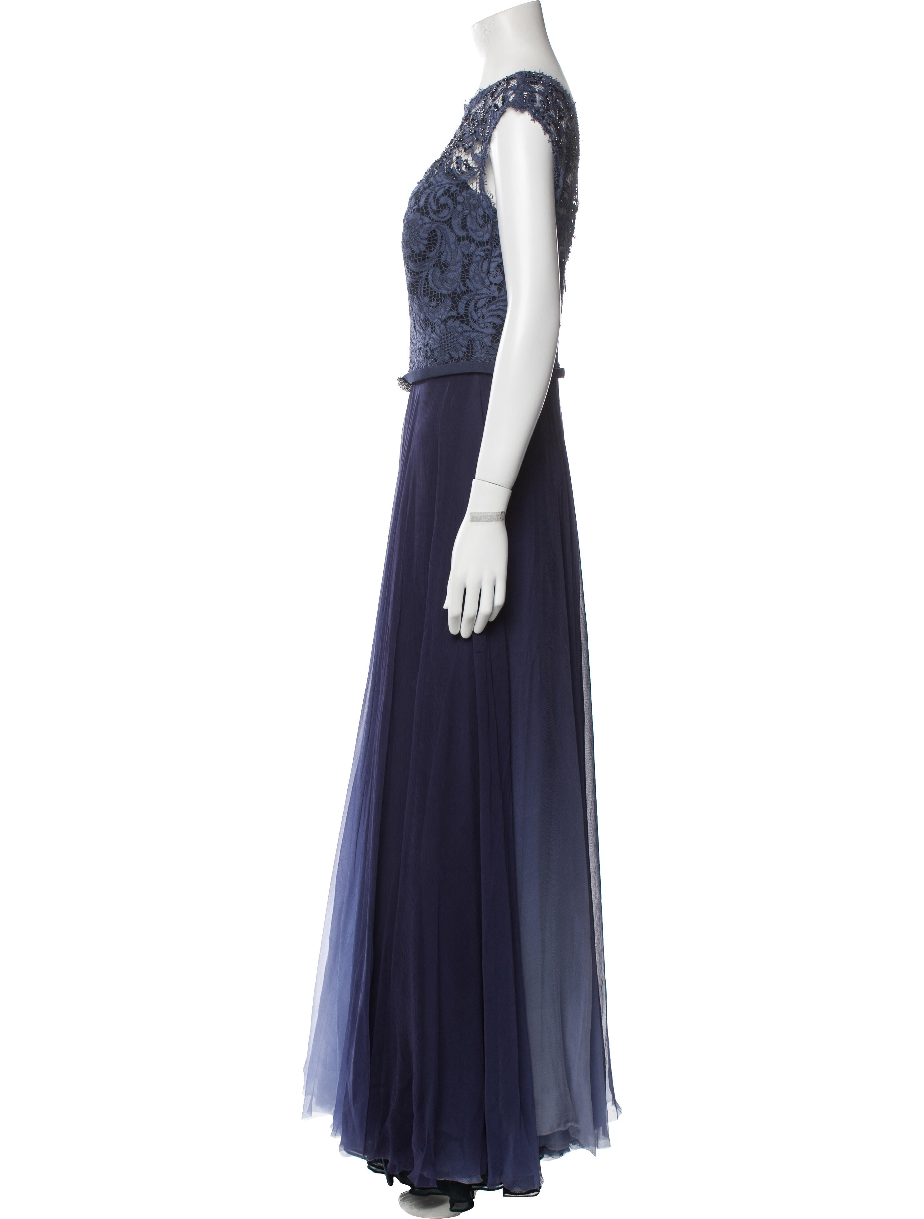 Mira Zwillinger Bateau Neckline Long Dress