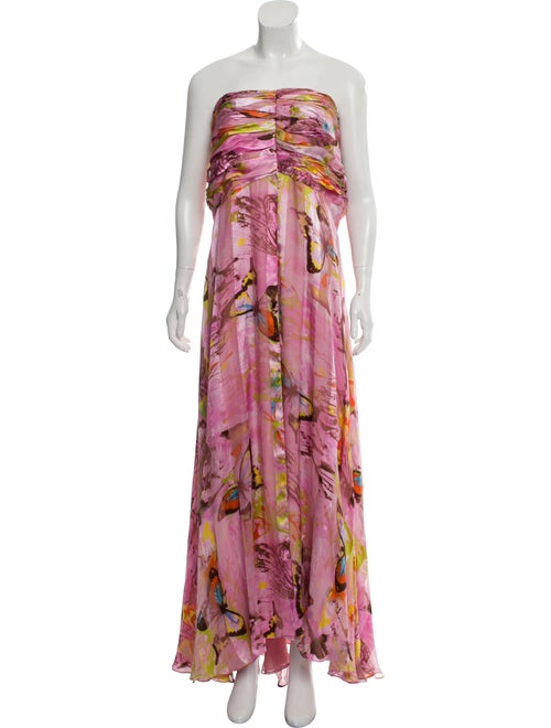 Naeem Khan Silk Maxi Gown Pink