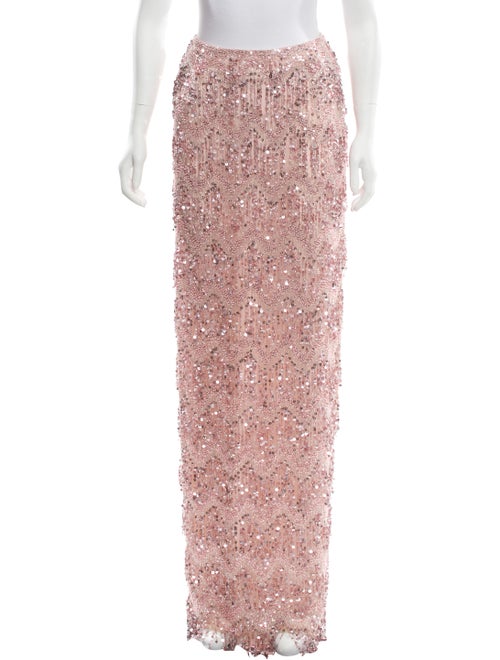 Naeem Khan Embellished Maxi Skirt w/ Tags Pink