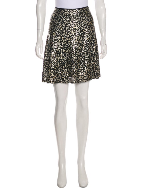 Naeem Khan Silk Mini Skirt Black