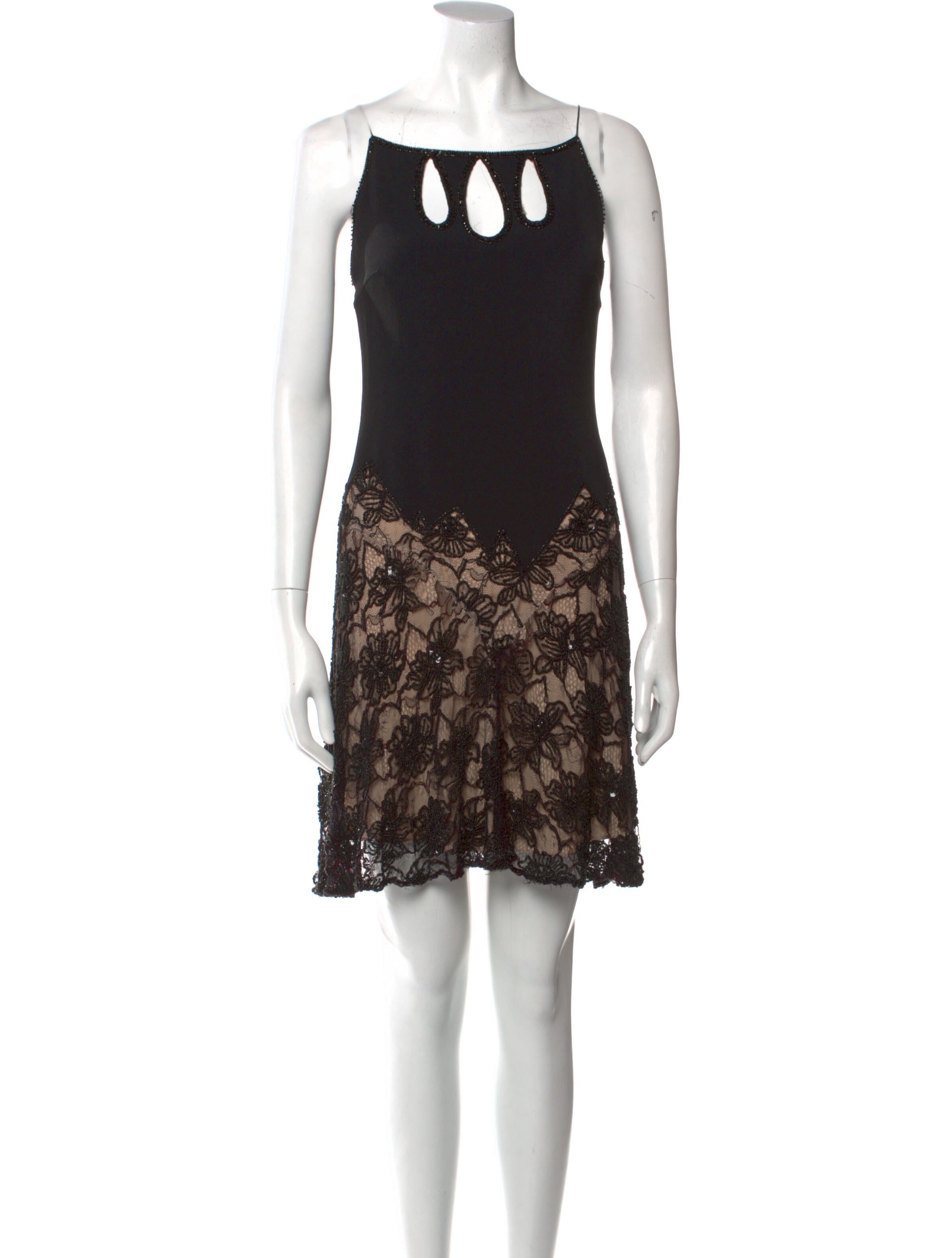 Naeem Khan Lace Pattern Mini Dress
