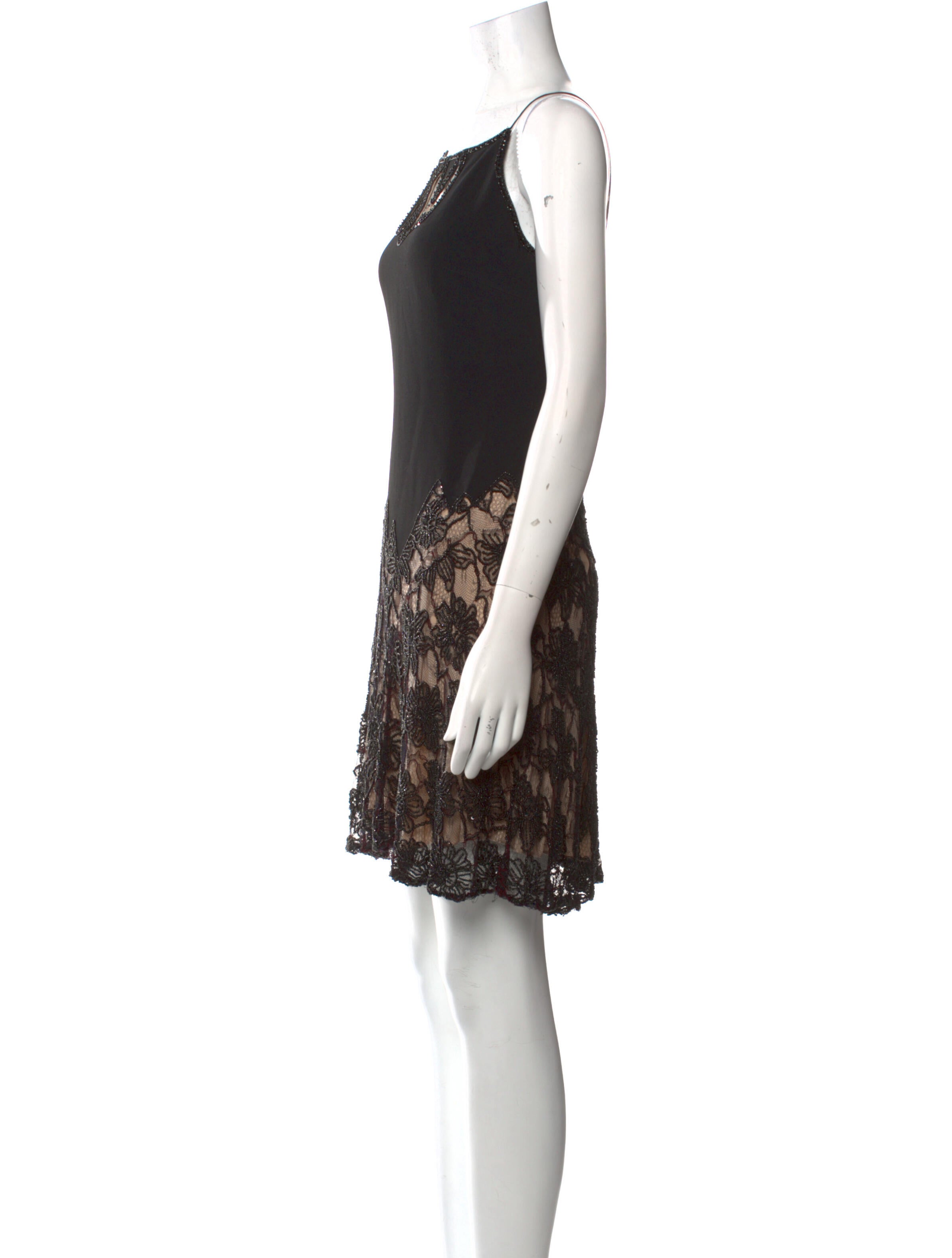 Naeem Khan Lace Pattern Mini Dress