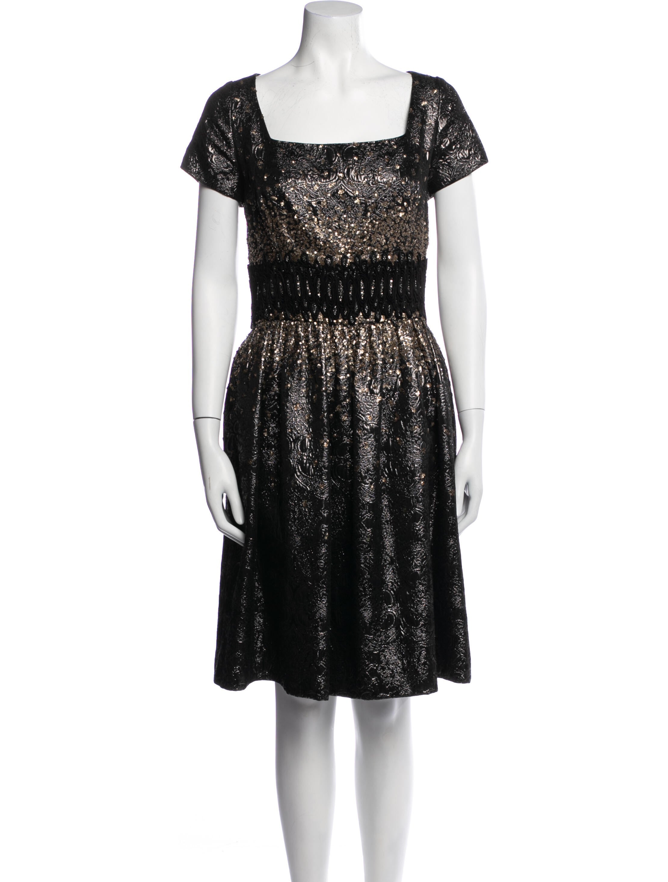 Naeem Khan Square Neckline Knee-Length Dress