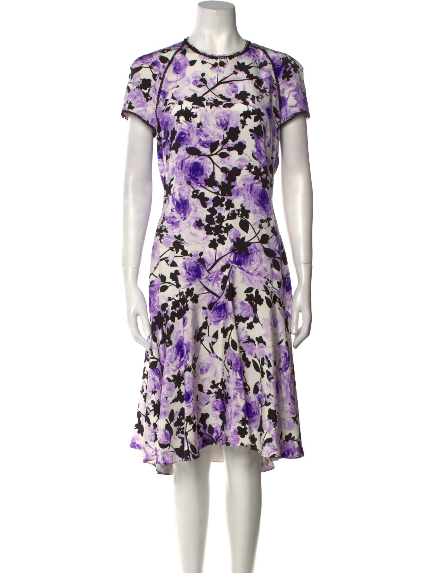 Naeem Khan Floral Print Midi Length Dress