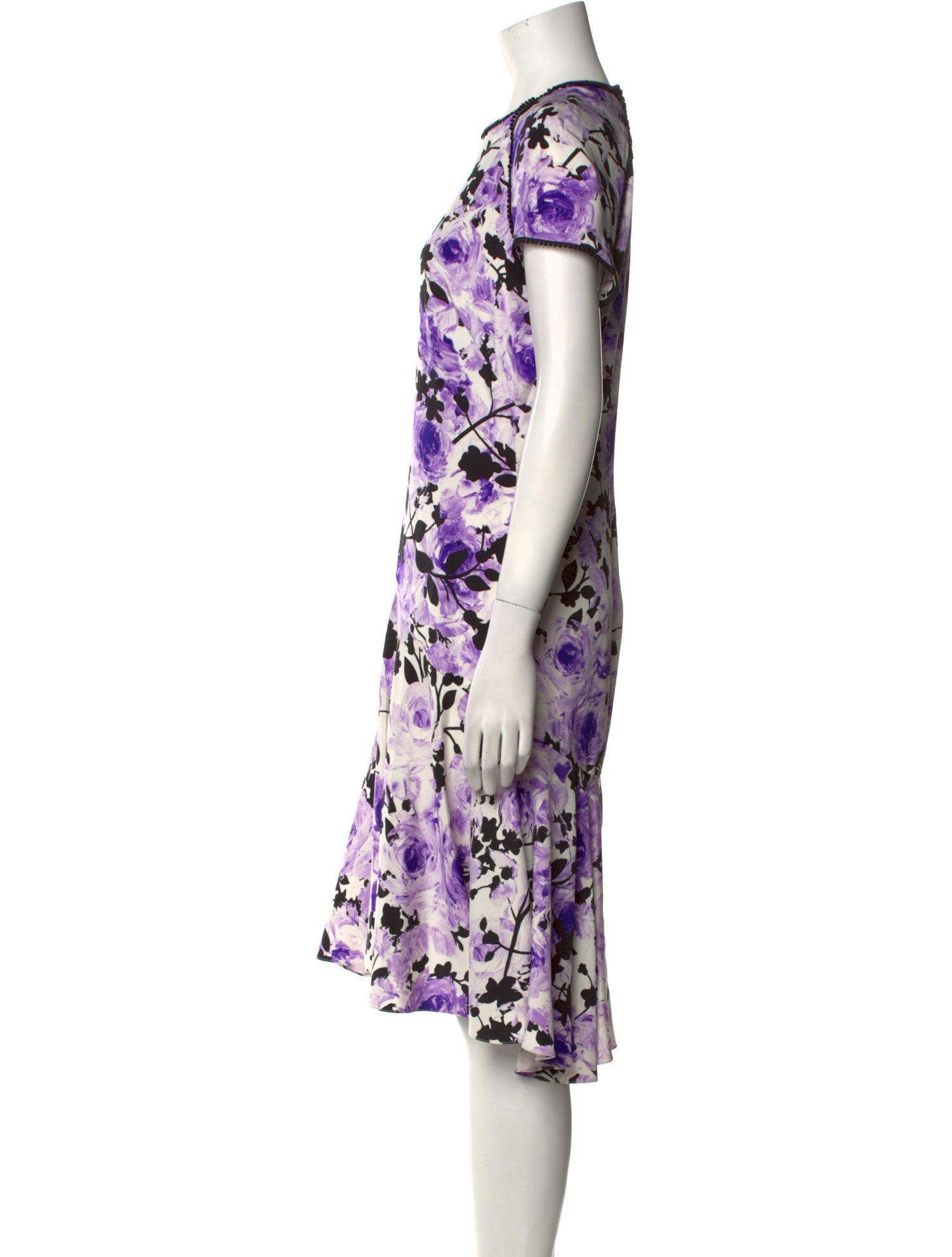 Naeem Khan Floral Print Midi Length Dress