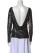 Naeem Khan Bateau Neckline Long Sleeve Blouse
