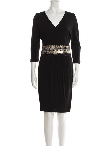 Naeem Khan Dresses Long Sleeve Sequin-Accented Dress XS