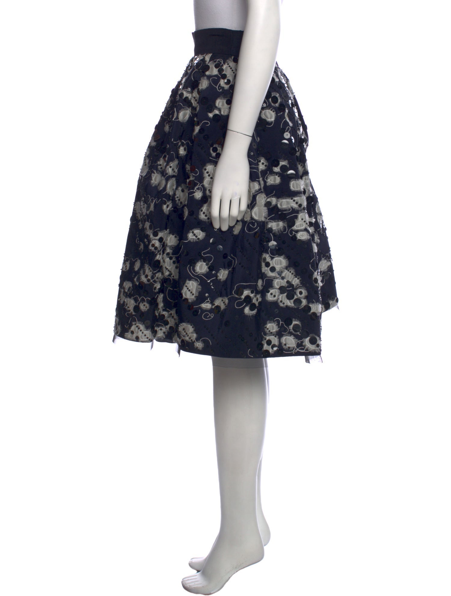 Naeem Khan Silk Knee-Length Skirt