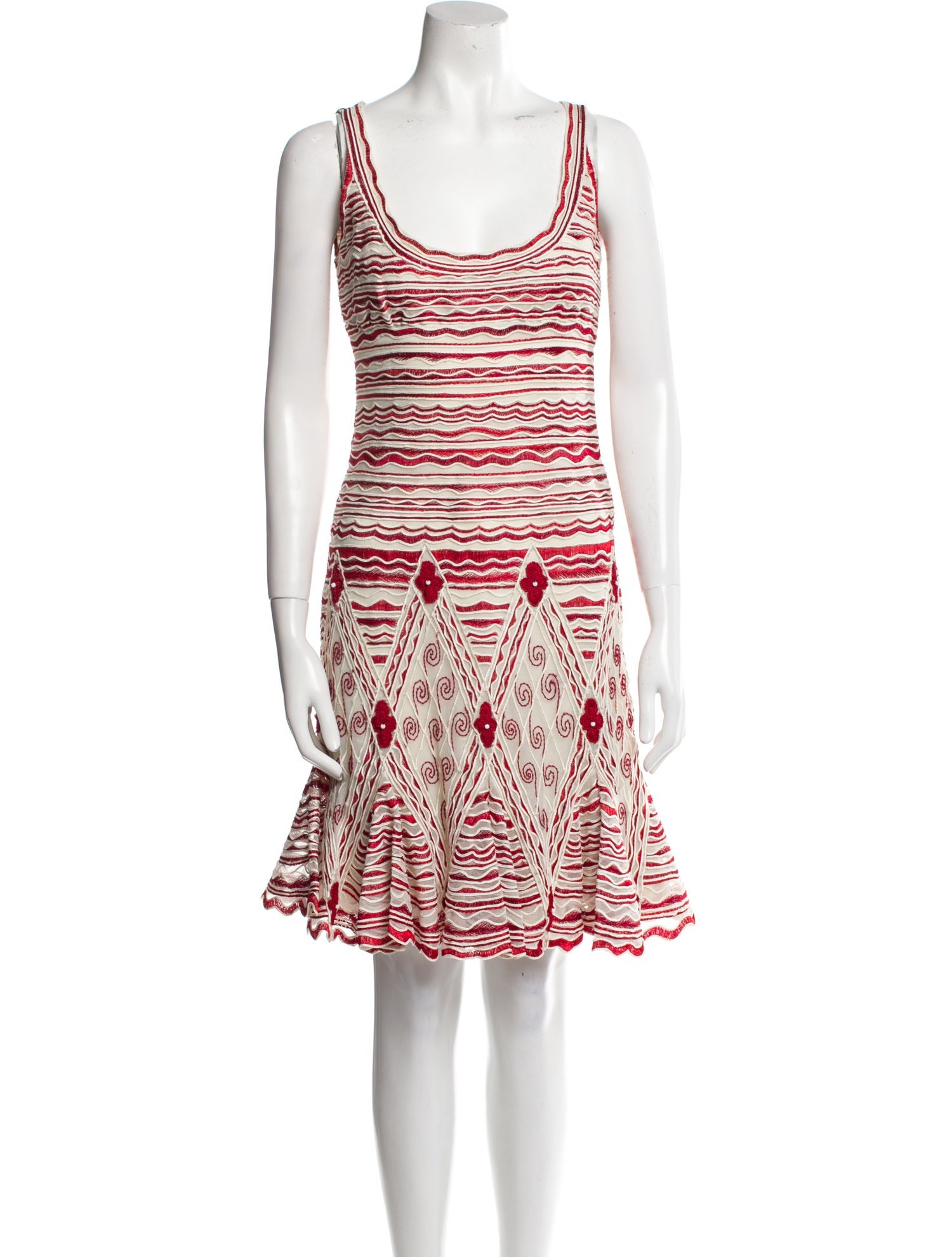 Naeem Khan Striped Knee-Length Dress