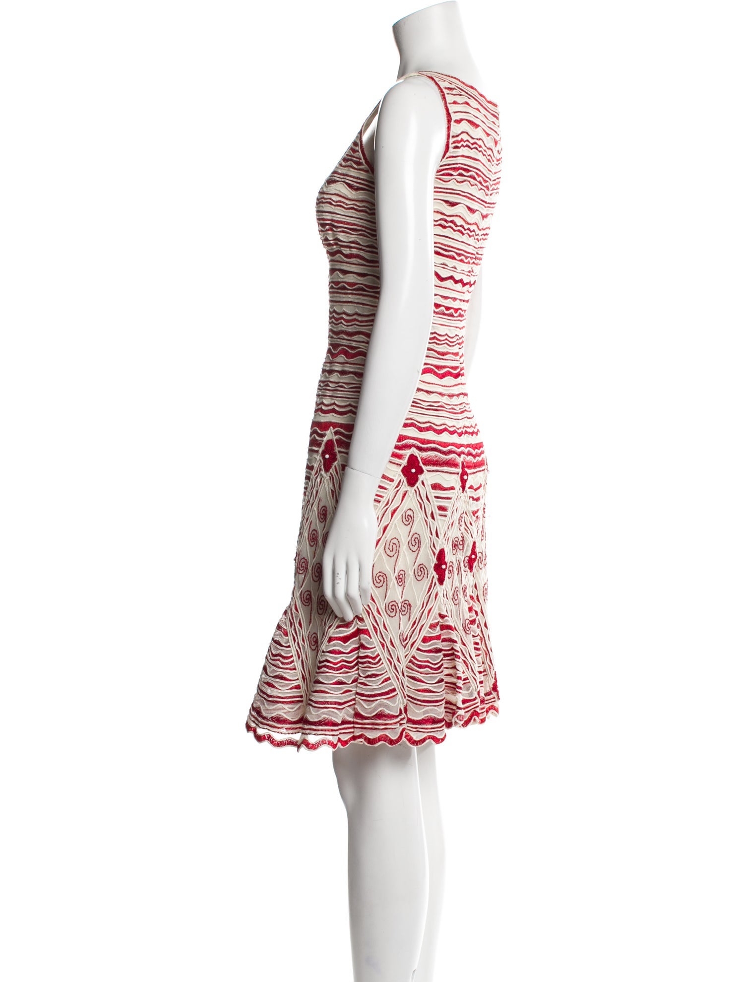 Naeem Khan Striped Knee-Length Dress