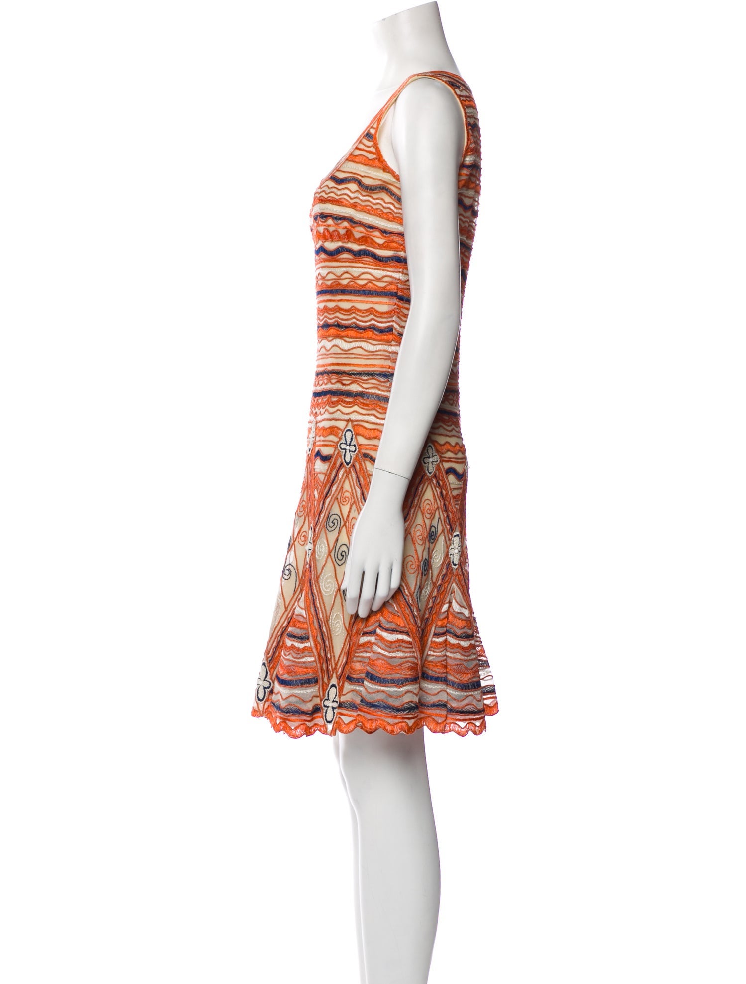 Naeem Khan Striped Mini Dress