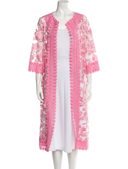 Naeem Khan Nylon Lace Pattern Robe