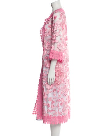 Naeem Khan Nylon Lace Pattern Robe