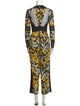 Naeem Khan Floral Print V-Neck Jumpsuit