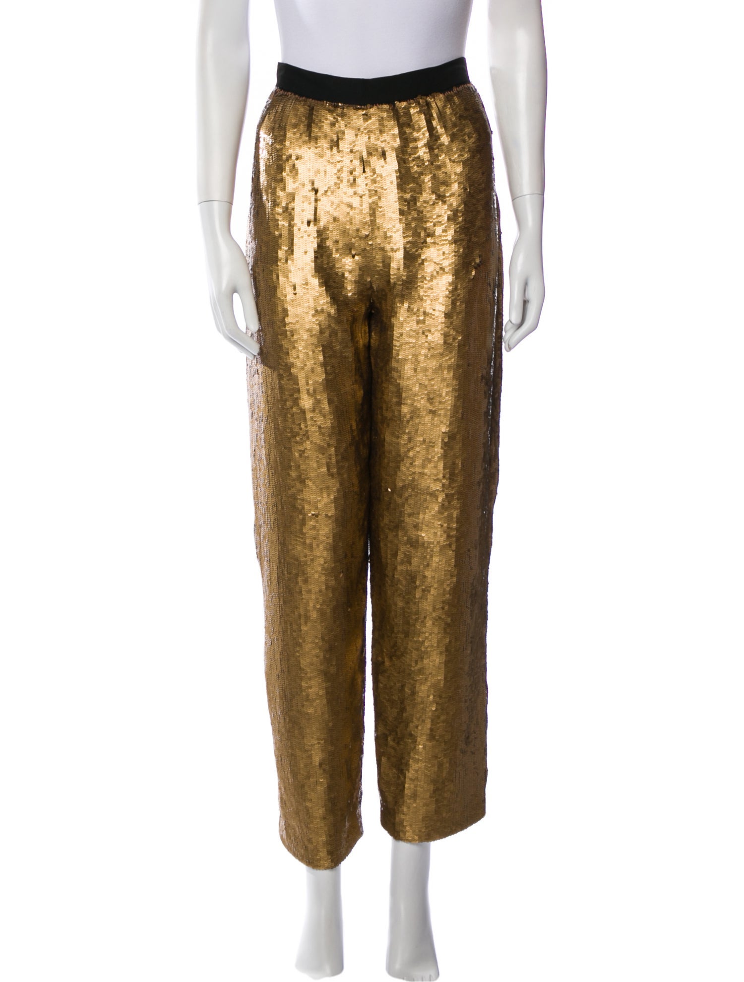 Naeem Khan Silk Straight Leg Pants